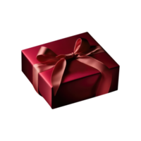 Matte Red Gift Box With Bow Ribbon Icon In 3D Render. png