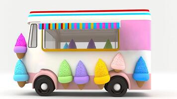 Candy Truck Shop, Colorful, 3D, . photo