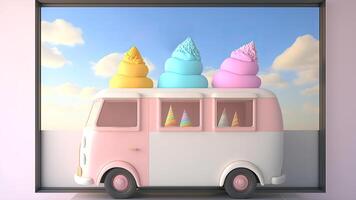 Candy Truck Shop, Colorful, 3D, . photo