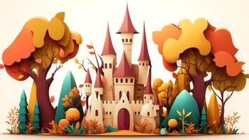 Beautiful fantasy sweet world background, Candyland. , Digital Illustration. photo