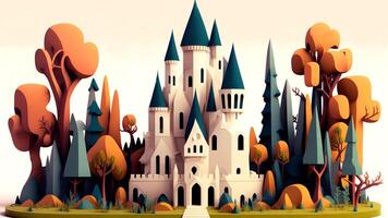 Beautiful fantasy sweet world background, Candyland. , Digital Illustration. photo