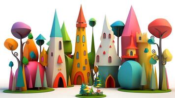 Beautiful fantasy sweet world background, Candyland. , Digital Illustration. photo