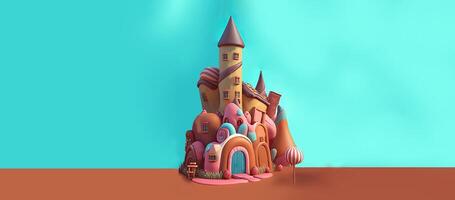 Beautiful fantasy sweet world background, Candyland. , Digital Illustration. photo