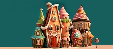 Beautiful fantasy sweet world background, Candyland. , Digital Illustration. photo