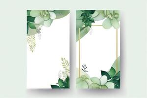 Watercolour flowers drawing, decorated paper background, vertical banners collection for invitation, spring and wedding card, copy space at center. photo