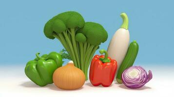 clasificado crudo orgánico vegetales en agricultura antecedentes para sano alimento. digital ilustración. foto