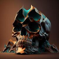 Psychedelic skull, Surreal Concept. . photo