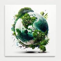 Green planet. . Digital illustration. photo