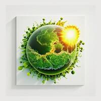 Green planet. . Digital illustration. photo