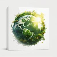 Green planet. Generative AI. Digital illustration. photo