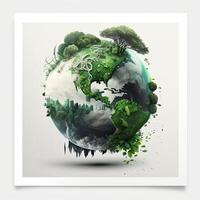 Green planet. . Digital illustration. photo