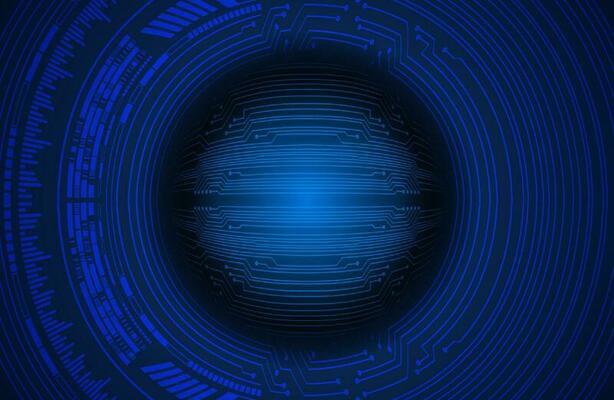 Modern Holographic Globe on Technology Background