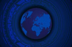 Modern Holographic Globe on Technology Background vector