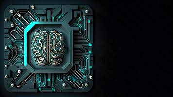 Quantum Computing with Human Brain Circuits. Technology and Space for Your Message. photo