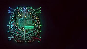 Quantum Computing with Human Brain Circuits. Technology and Space for Your Message. photo