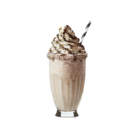 3D Render of Milkshake Glass With Whipped Cream Element. png