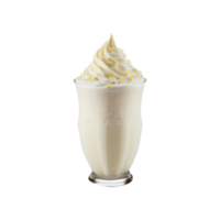 Realistic Milkshake Glass With Whipped Cream Element. 3D Render. png