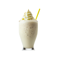 realistisk milkshake glas med vispad grädde, sugrör element. 3d framställa. png