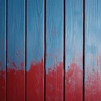 Top View of Red and Blue Painted Plank or Wood Texture Background. Generative AI. photo