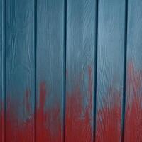 Top View of Red and Blue Painted Plank or Wood Texture Background. . photo