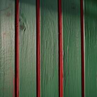 Texture of Red and Green Painted Plank or Wood Background, Top View. Generative AI photo