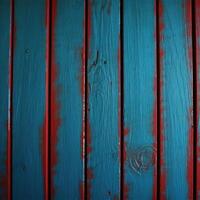 Top View of Red and Blue Painted Plank or Wood Texture Background. . photo