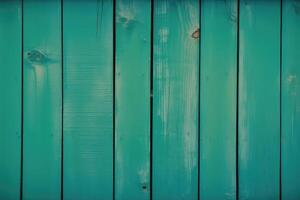 Top View of Green Painted Wooden or Plank Texture Background, Generative AI. photo