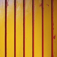 Top View of Chrome Yellow and Red Painted Wood Texture Background, . photo