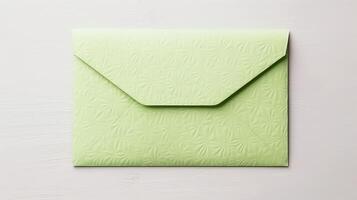 Photo of Mint Green DIY Embossed Envelope Mockup Isolated. .