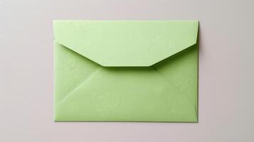 Photo of Mint Green DIY Embossed Envelope Mockup Isolated. .