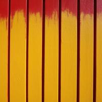 Top View of Chrome Yellow and Red Painted Wood Texture Background, . photo