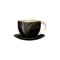 Isolated Brown Coffee or Tea Cup with Saucer 3D Icon. photo