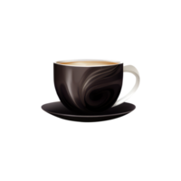 Isolated Brown Coffee or Tea Cup with Saucer 3D Icon on Transparent Backgorund. png