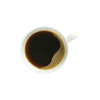 Overhead View of Black Tea or Coffee Cup 3D Icon on Transparent Background. png