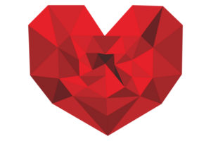 Red Love Diamond On Transparent Background png