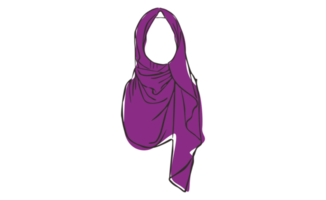 Islamic Women's Hijab Veil Line Art With Transparent Background png