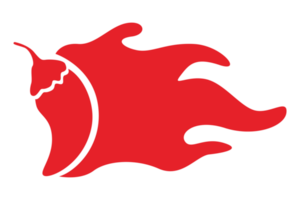 rojo chile fuego logo icono en transparente antecedentes png