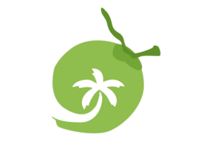 noix de coco icône logo sur transparent Contexte png