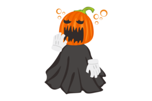 Halloween Kürbis Kopf Hexe mit transparent Hintergrund png