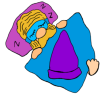 mignonne gnome dessin animé en train de dormir avec transparent Contexte png