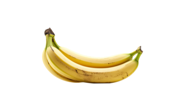 närbild gul banan knippa på transparent bakgrund. generativ ai illustration. png