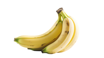 fermer Jaune banane bouquet sur transparent Contexte. génératif ai illustration. png