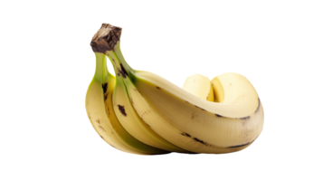 Closeup Yellow Banana Bunch on Transparent Background. Illustration. png