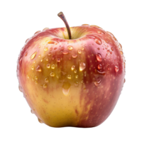 réaliste mûr Pomme avec gouttelettes de eau, parfait pour une en bonne santé casse-croûte génératif ai. png