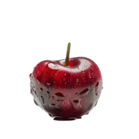 Fresh Red Cherry with Water Drops on Transparent Background. . png