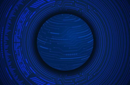 Modern Holographic Globe on Technology Background vector