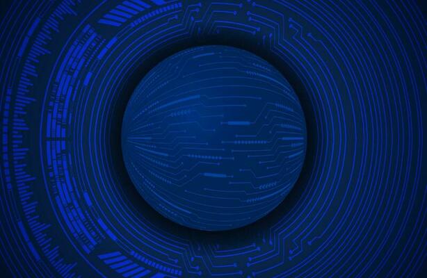 Modern Holographic Globe on Technology Background