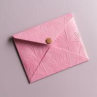 Customized Pastel Pink Floral Embossed Luxury Wedding or Event Card, Envelopes Created By . photo