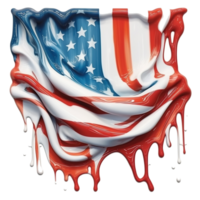 glücklich 4 .. von Juli USA Unabhängigkeit Tag amerikanisch National Flagge Aquarell Gemälde und Ammer, ai generativ png