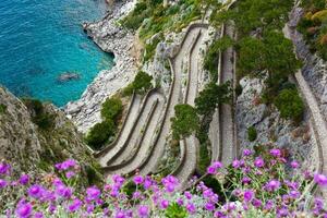 Capri, Via Krupp, Italy. photo